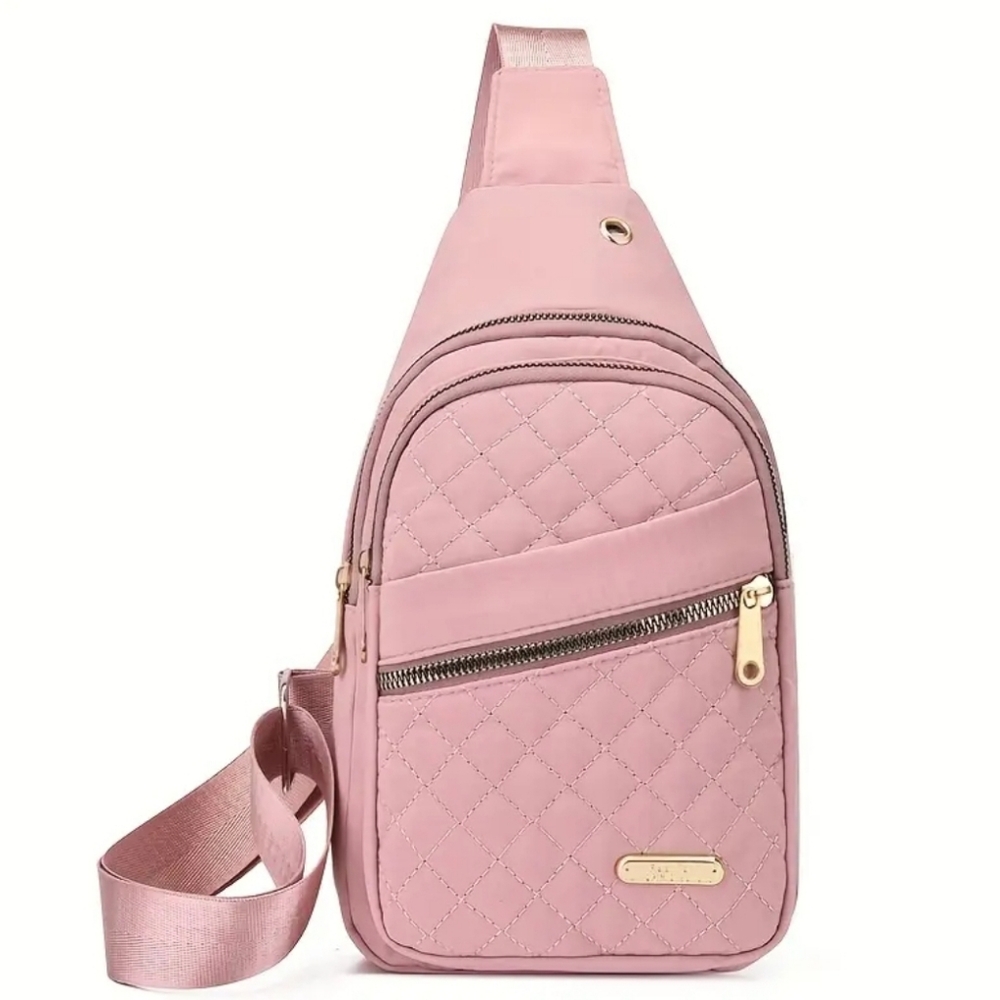 Lightweight Foldable Quilted Casual Chest Bag - Portable Trendy Versatile...NWOT